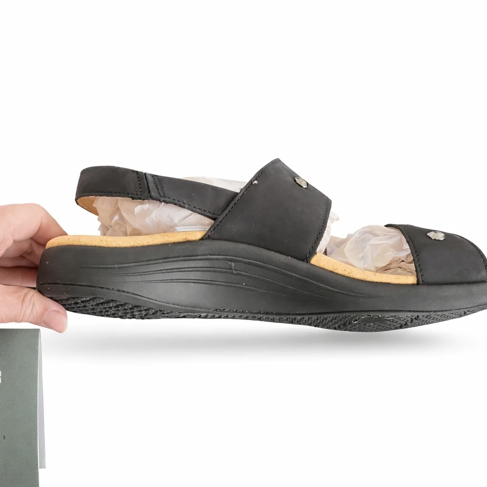 Jan - REVITALIGN Black Sandals with Textured Sole
